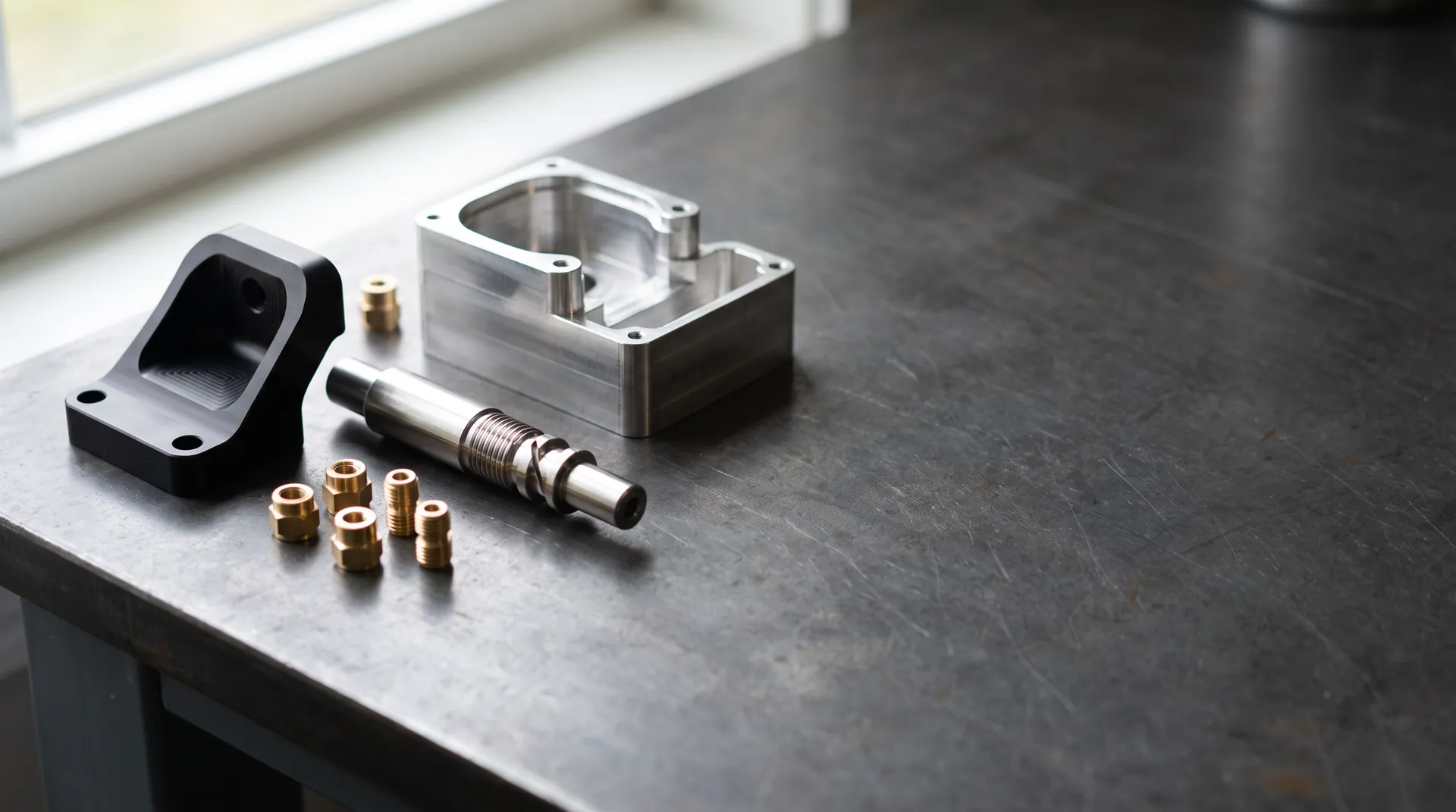 Pièces usinées : aluminium anodisé, titane, laiton
